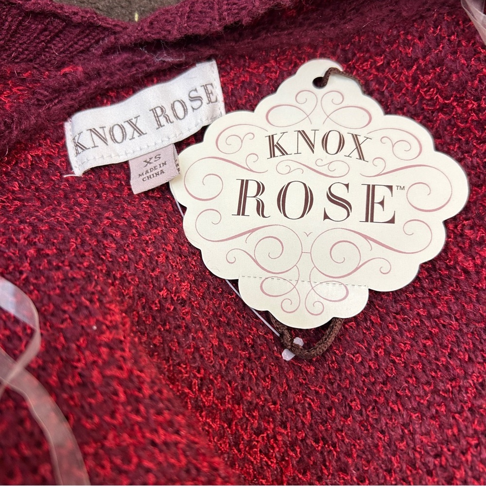 Knox Rose Cardigan Sweater Red Jacquard size small NWT - Picture 6 of 9